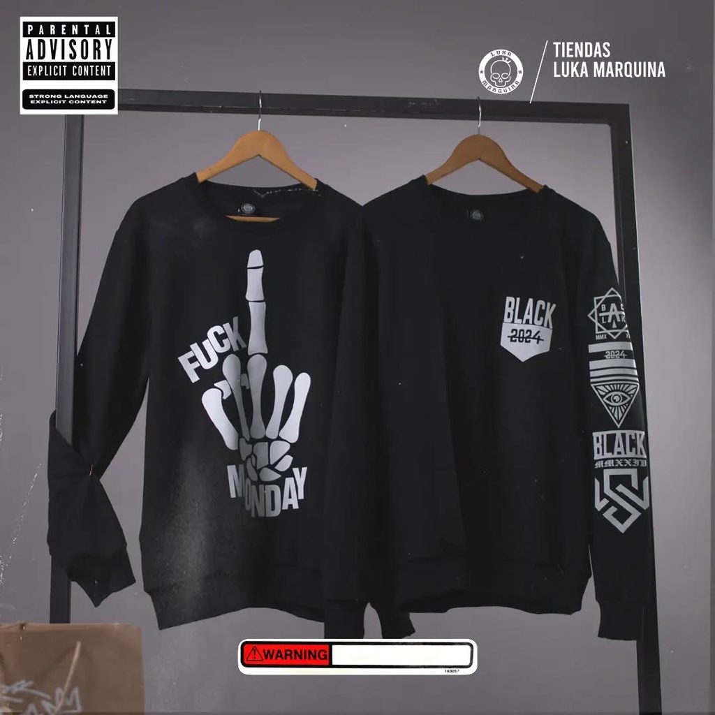 Pullover Monday  (Negro, M)