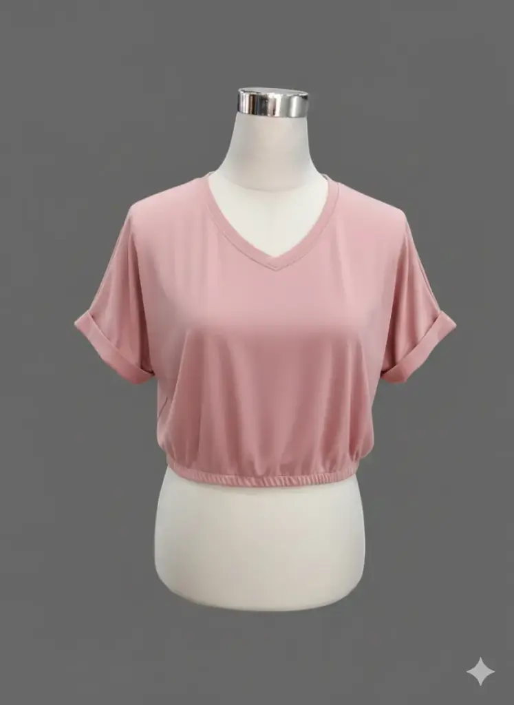 Blusa Lux - Cuello V  (M, Palo de Rosa)